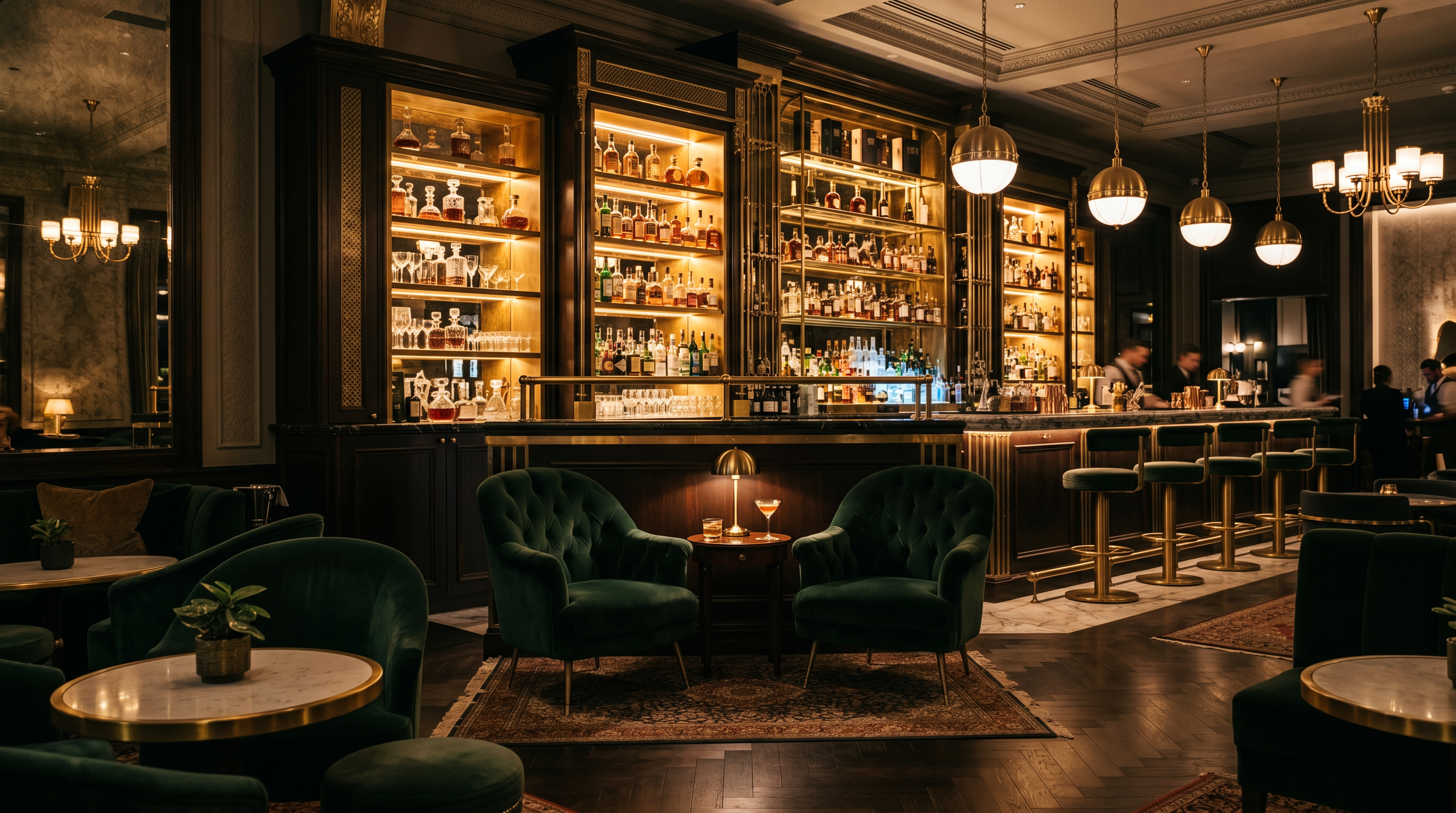 Cocktail bar interior at Best Ranked UK hotel