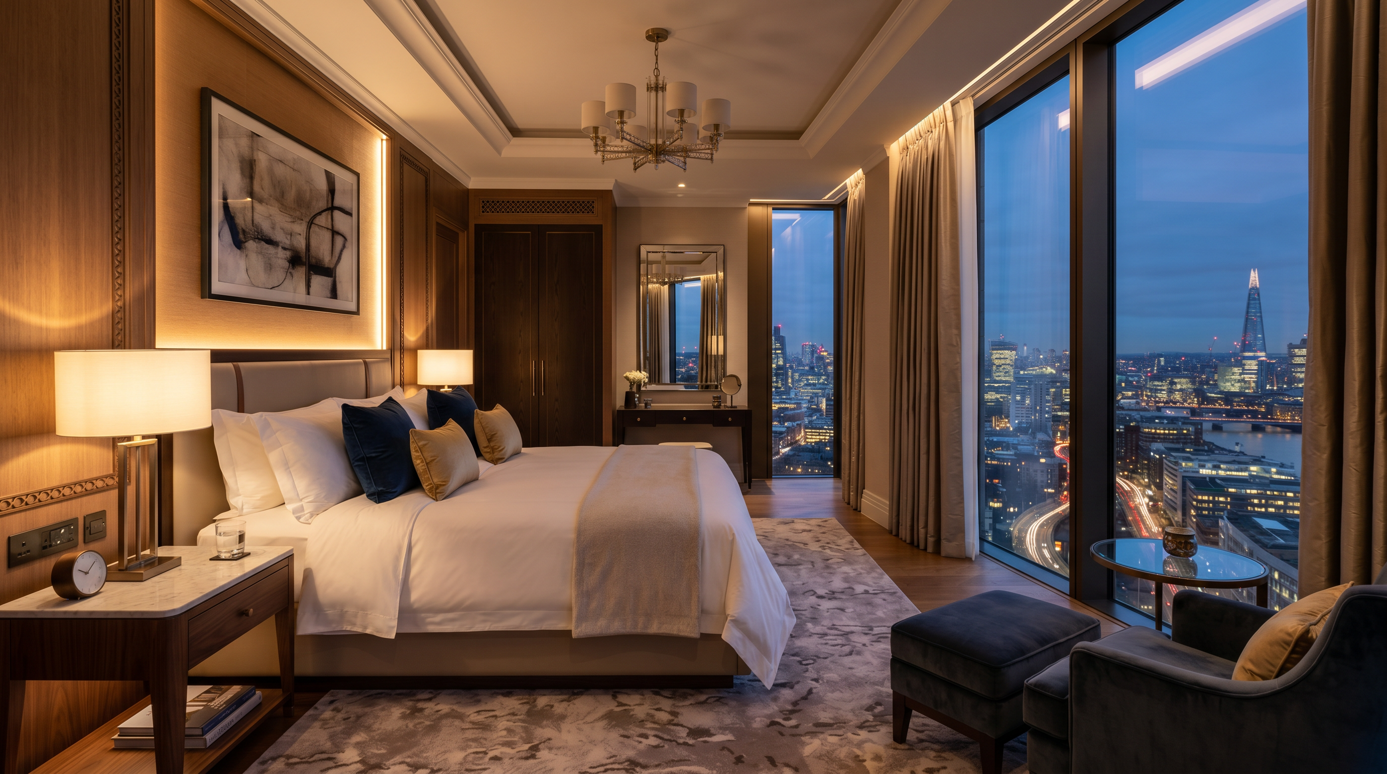 Luxury suite bedroom at Best Ranked UK hotel